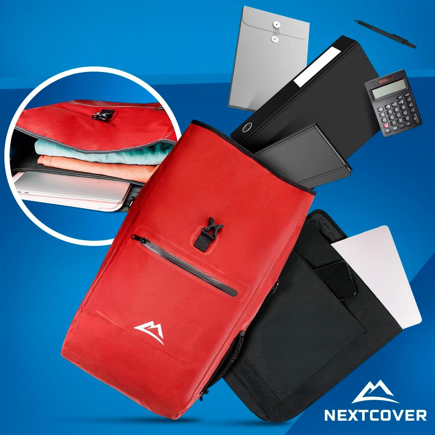 NEXTCOVER® NEU 3in1 Fahrradtasche für Gepäckträger in Rot 6/7