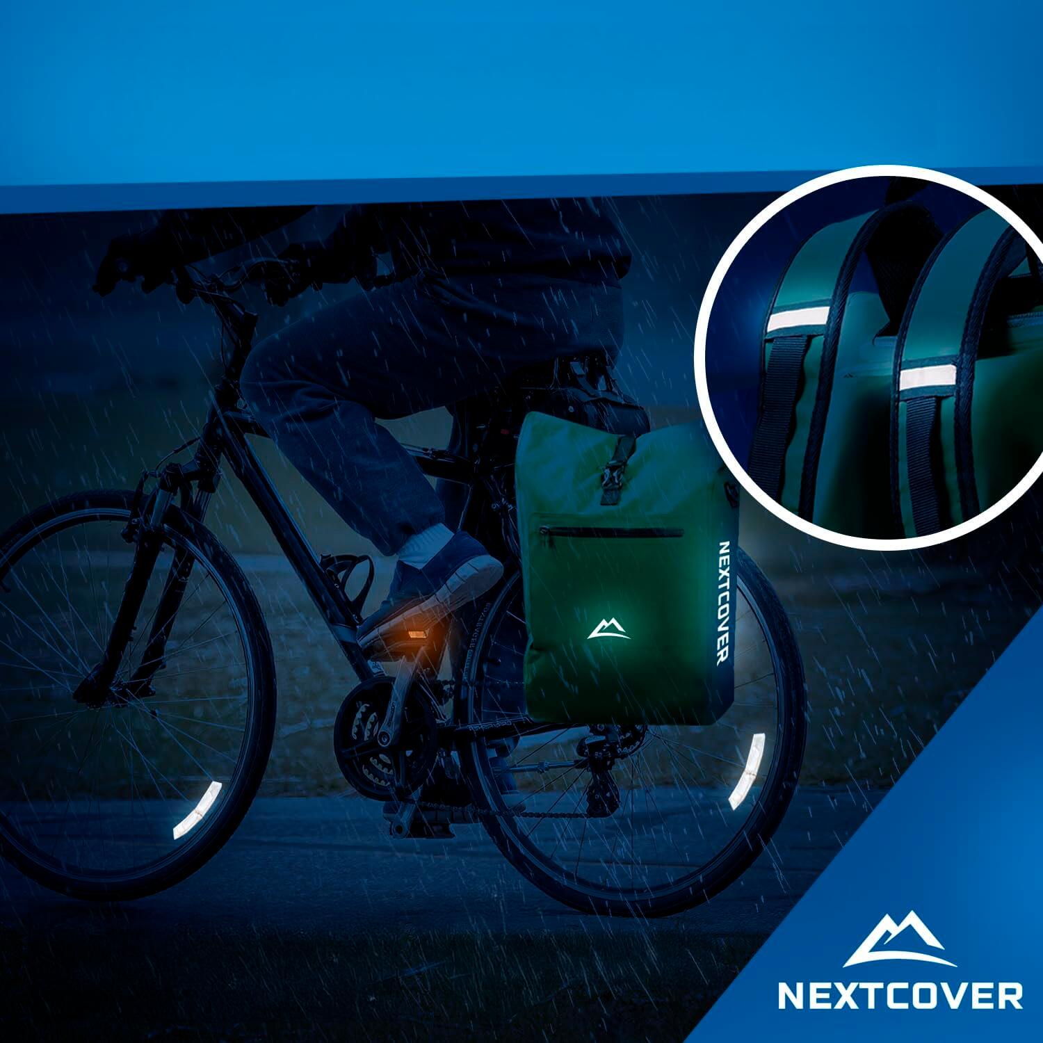 NEXTCOVER® NEU 3in1 Fahrradtasche für Gepäckträger in Grün 4/7