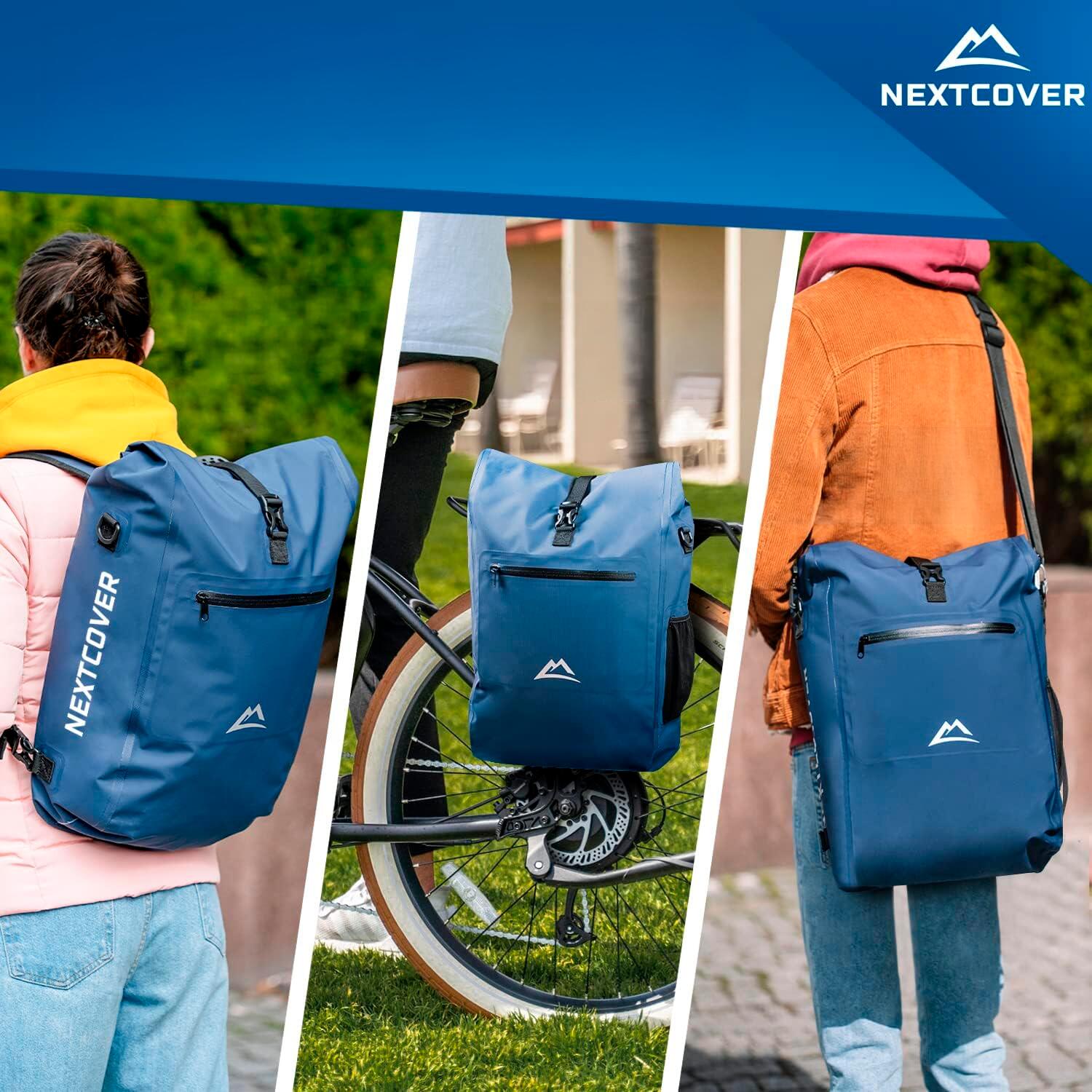 NEXTCOVER® NEU 3in1 Fahrradtasche für Gepäckträger in Blau 2/7