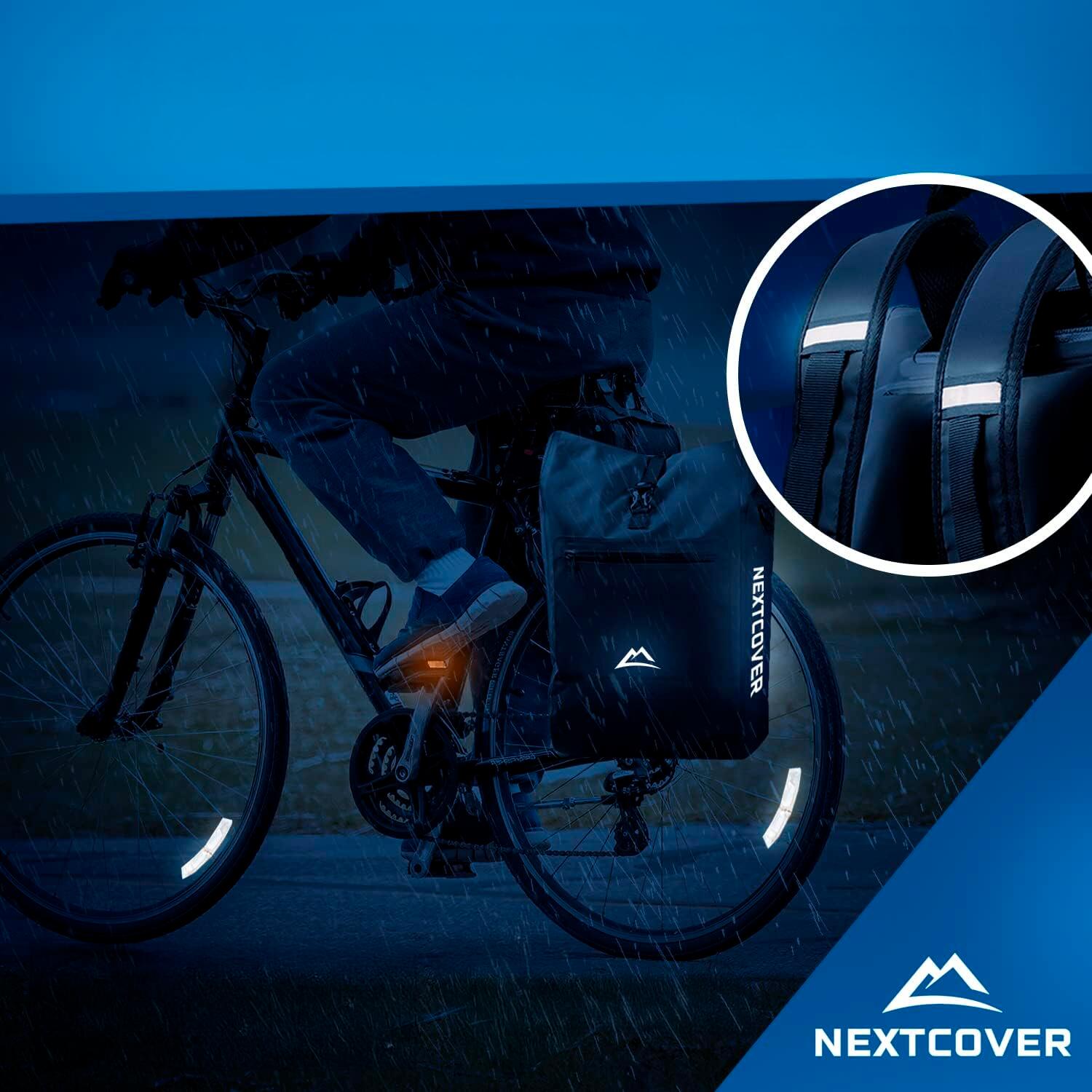 NEXTCOVER® NEU 3in1 Fahrradtasche für Gepäckträger in Schwarz 4/7