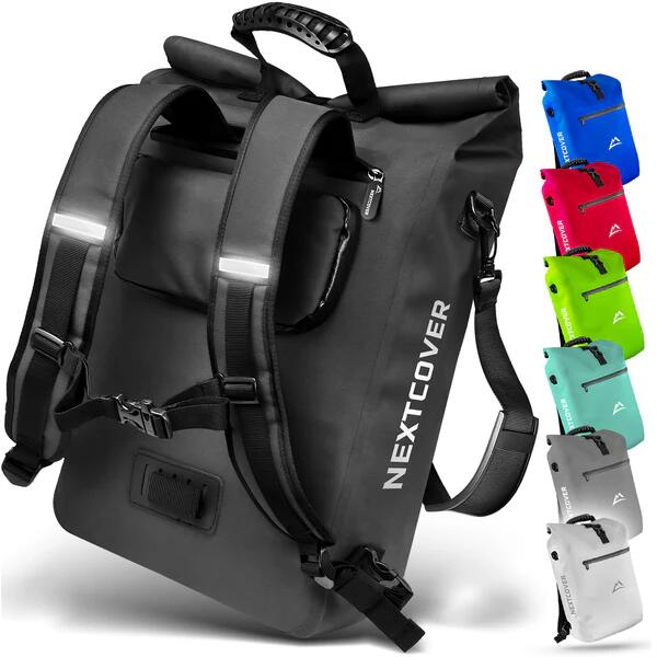 NEXTCOVER Nextcover® NEU 3in1 TPU Fahrradtasche für Gepäckträger Schwarz