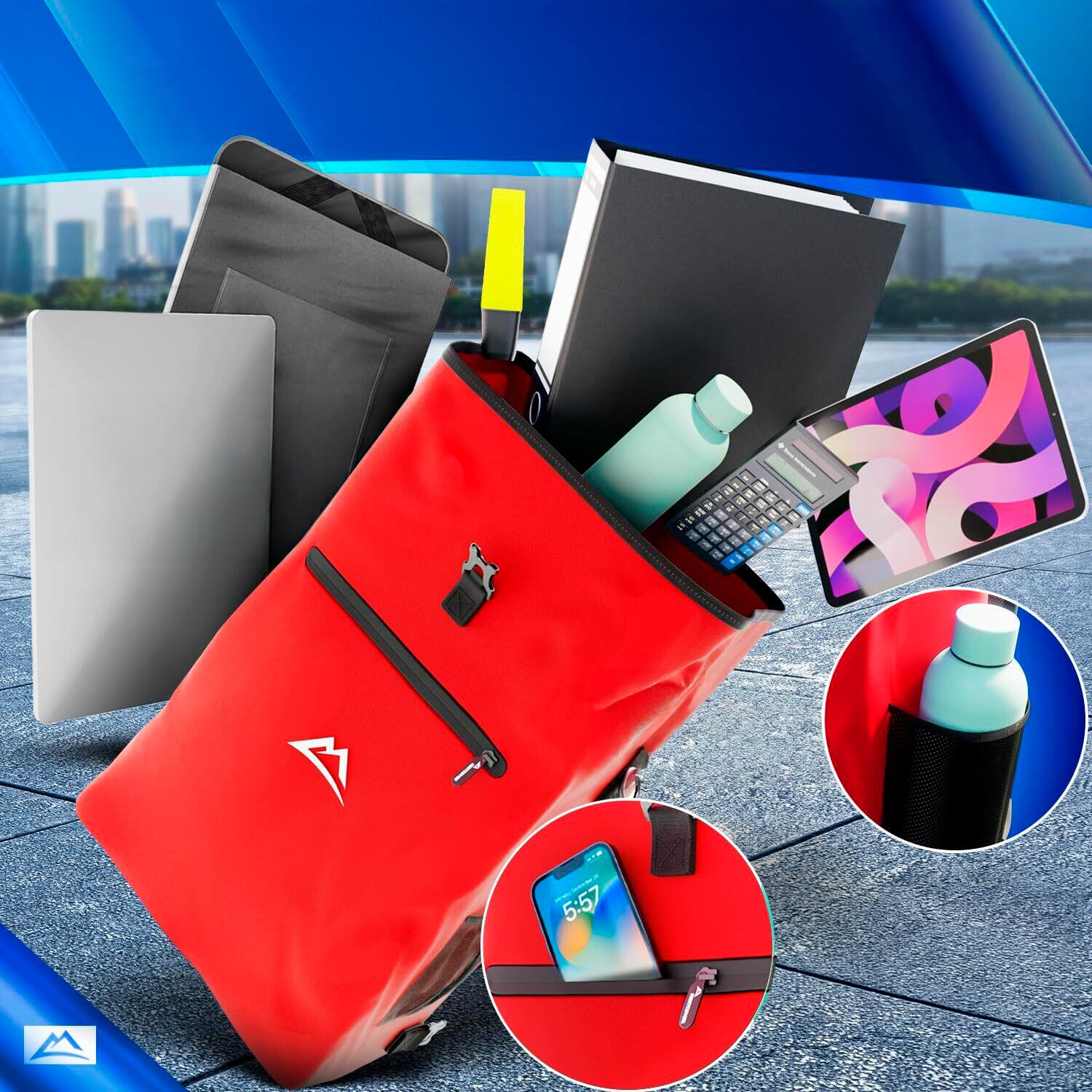 Nextcover® NEU 3in1 TPU Fahrradtasche für Gepäckträger Rot 3/5