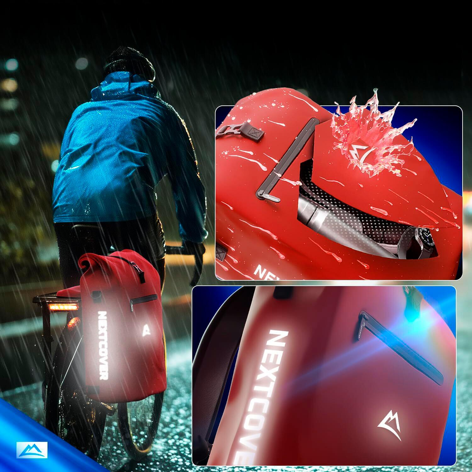 Nextcover® NEU 3in1 TPU Fahrradtasche für Gepäckträger Rot 5/5