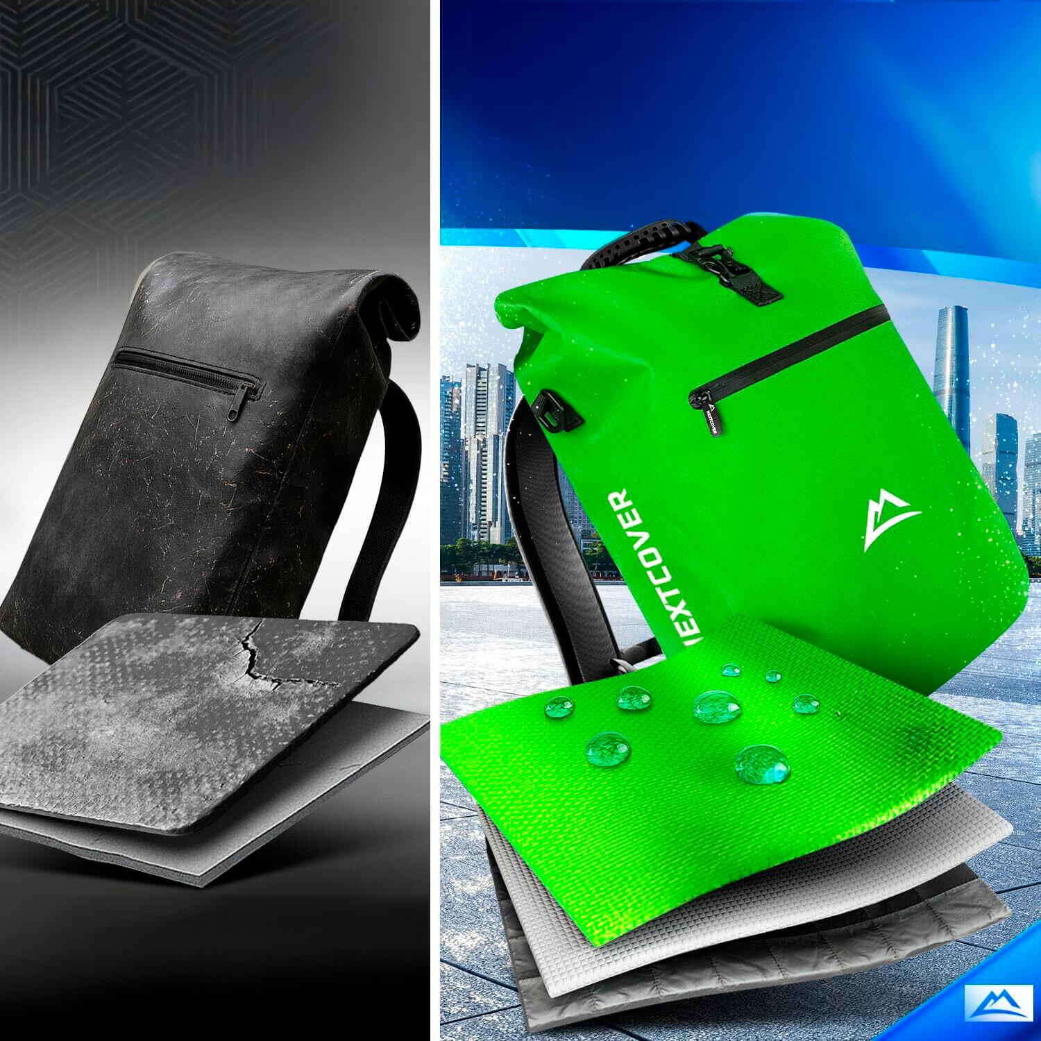 Nextcover® NEU 3in1 TPU Fahrradtasche für Gepäckträger Grün 4/5