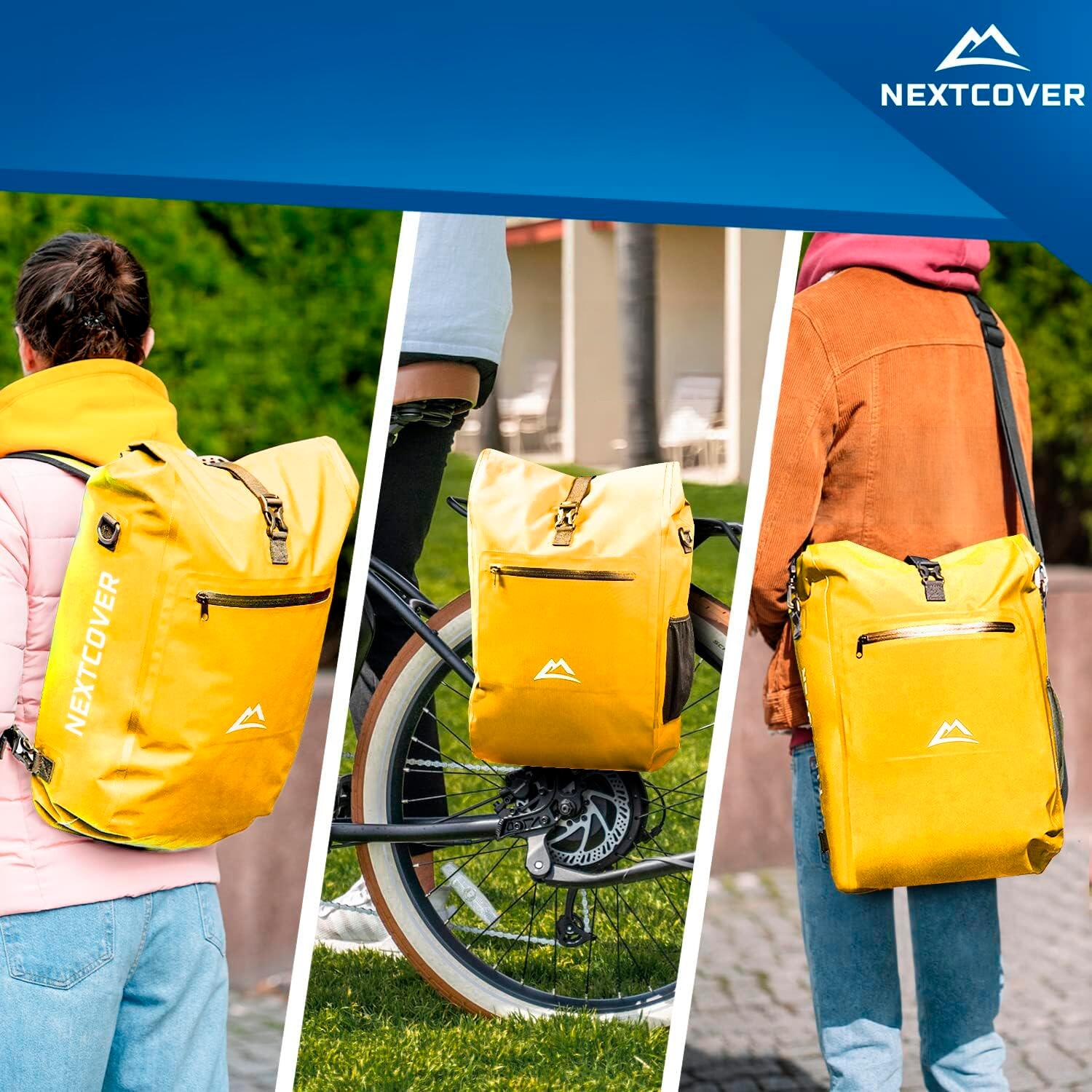 NEXTCOVER® NEU 3in1 Fahrradtasche für Gepäckträger in Gelb 2/7