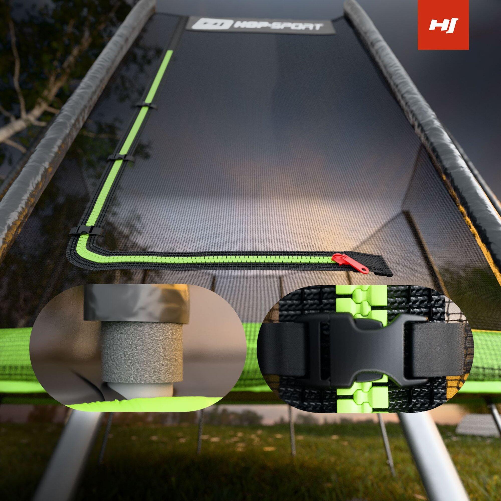 Trampolino da giardino 10ft (305cm) - nero-verde con rete esterna 6/7