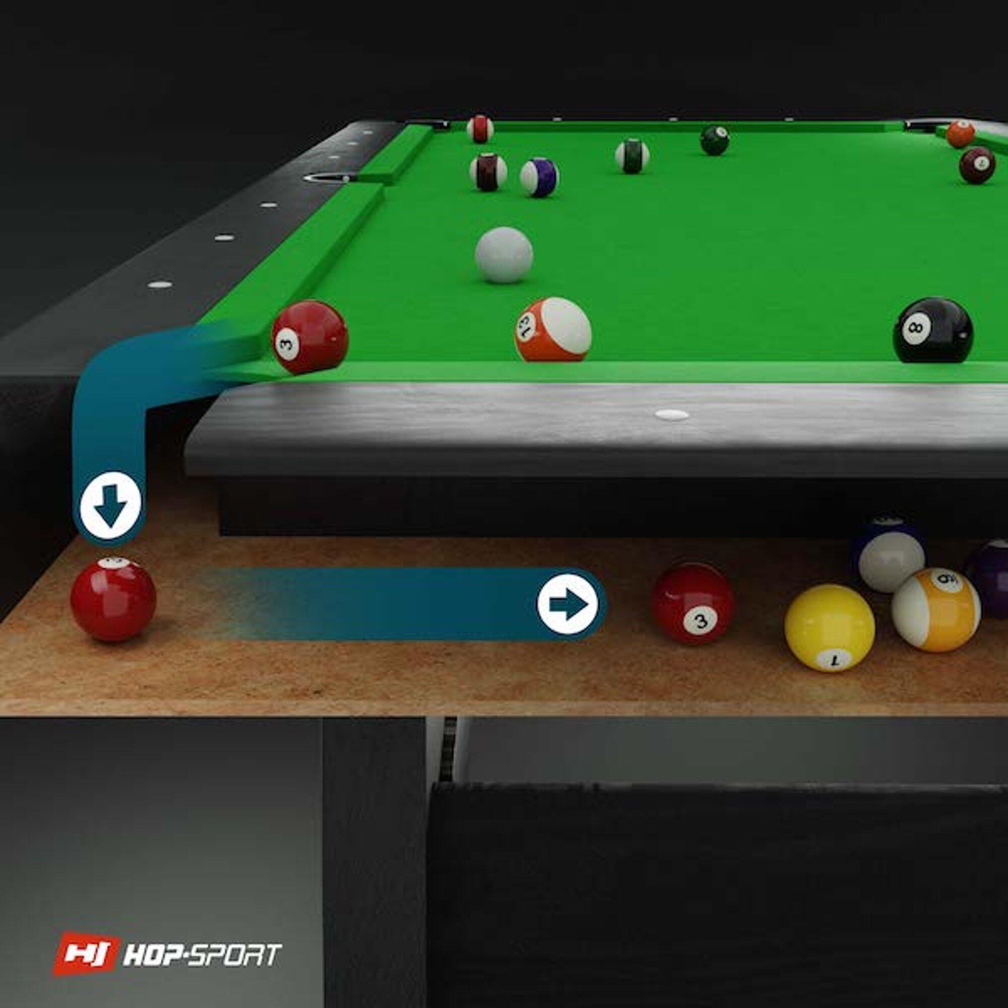 Stół do bilarda Hop-Sport spływowy 8 ft 3/7