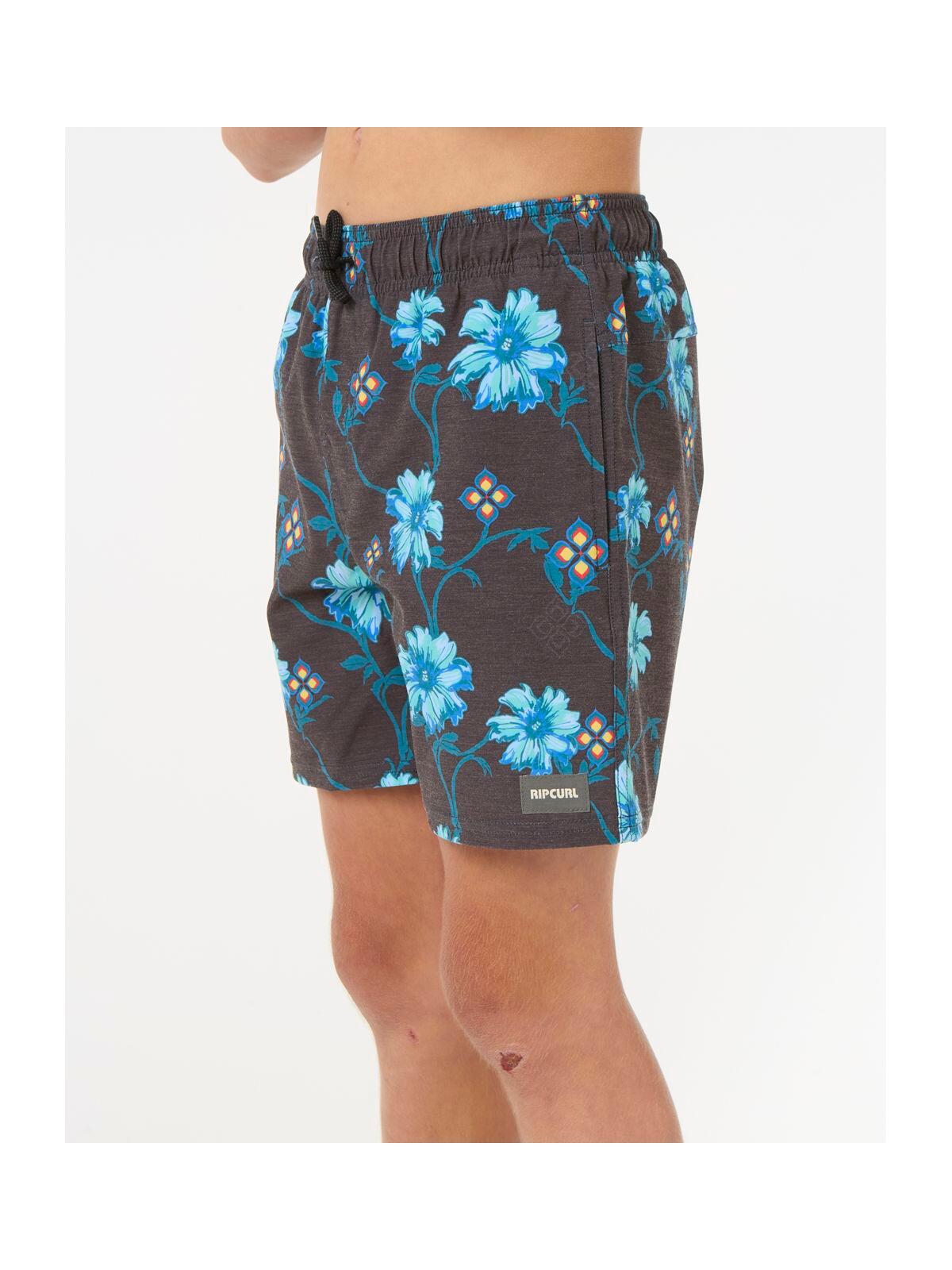 Spodenki surfingowe dla dzieci Rip Curl Surf Revival Floral Volley-Boy Czarny 4/7