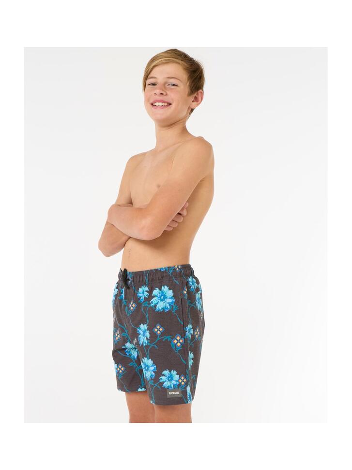 Spodenki surfingowe dla dzieci Rip Curl Surf Revival Floral Volley-Boy Czarny