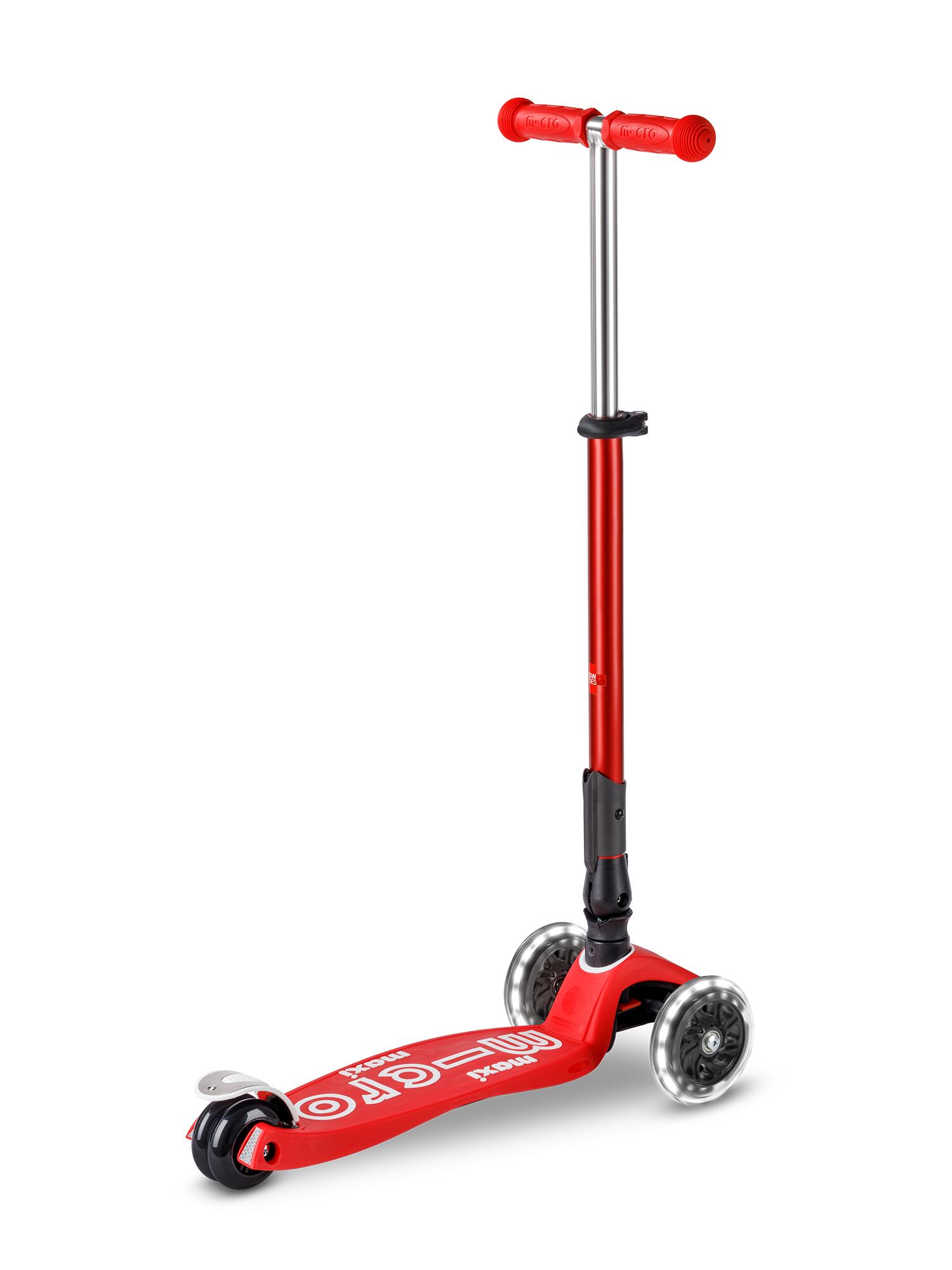 Patinete Infantil  Micro Maxi Deluxe Plegable LED Rojo 2/7