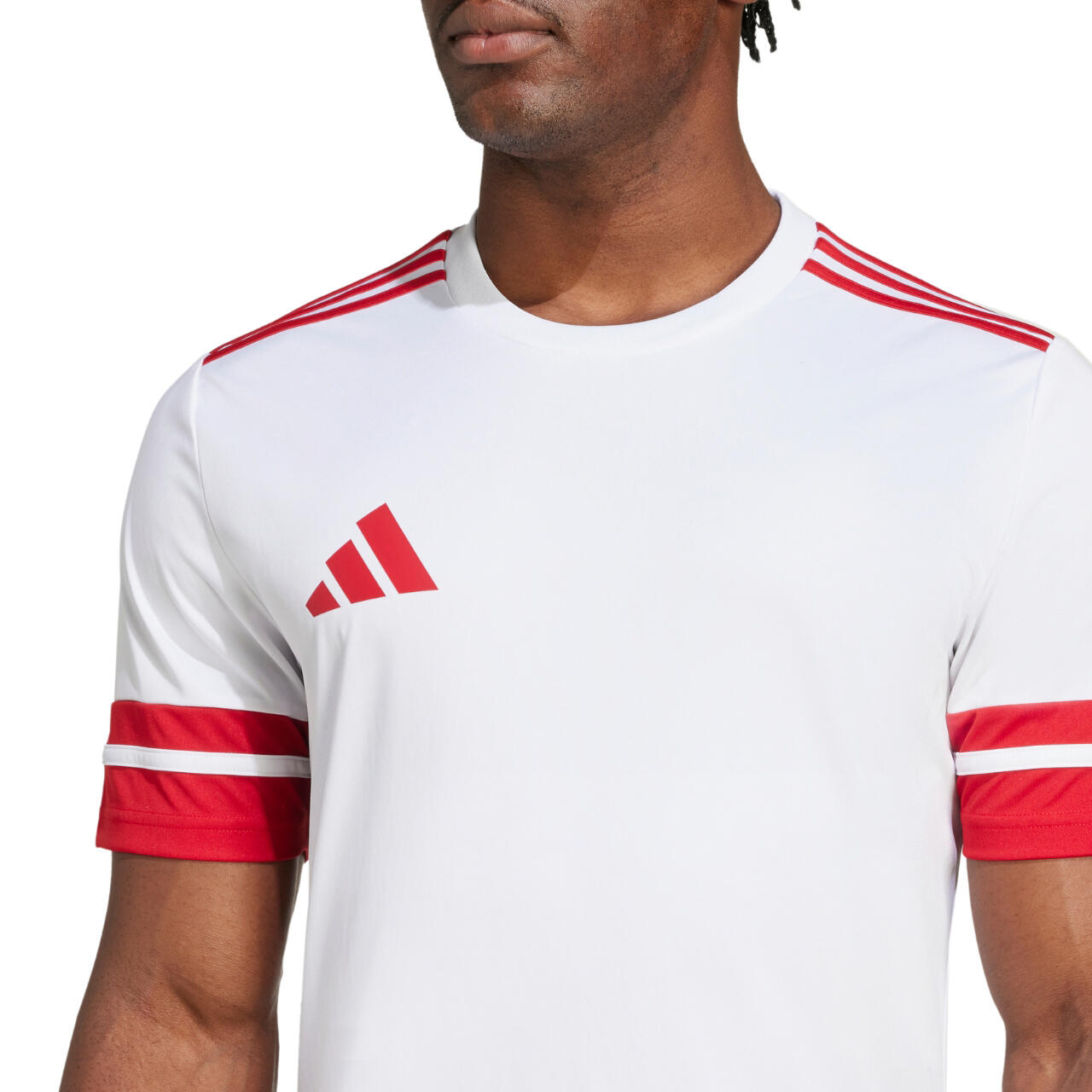 T-shirt da calcio uomo adidas bianco/rosso 5/7