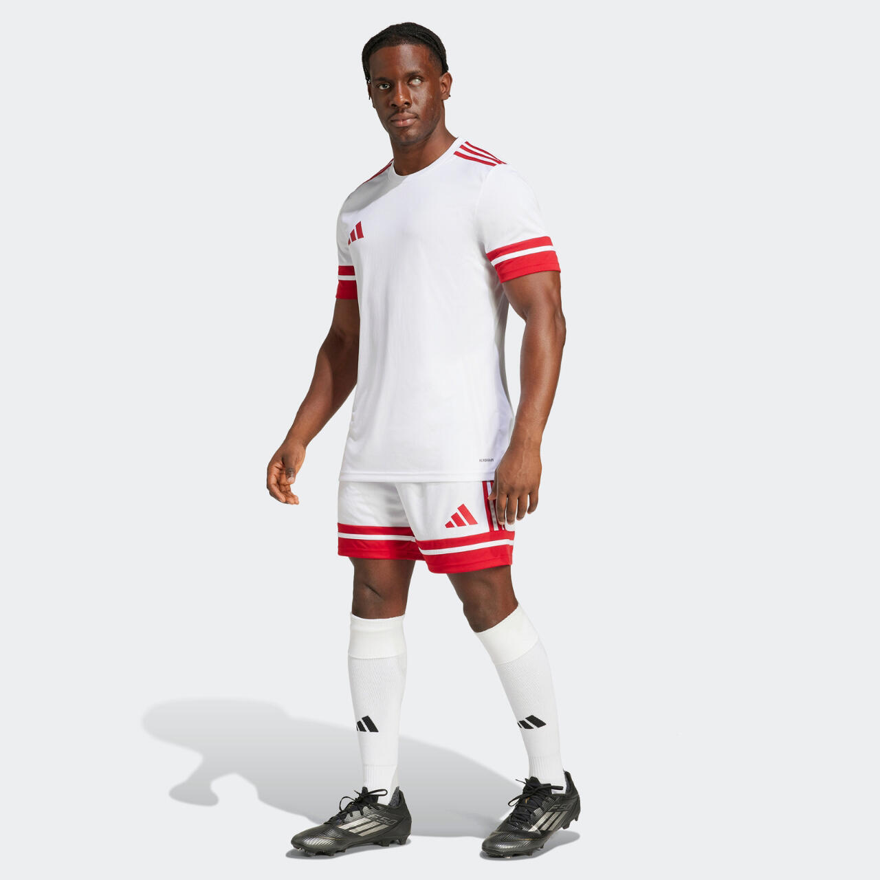 T-shirt da calcio uomo adidas bianco/rosso 7/7