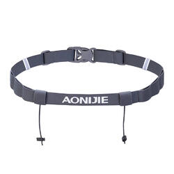 E4076 Running Marathon Belt With Number Strap & 6 Loops for Energy Gel ( Grey )