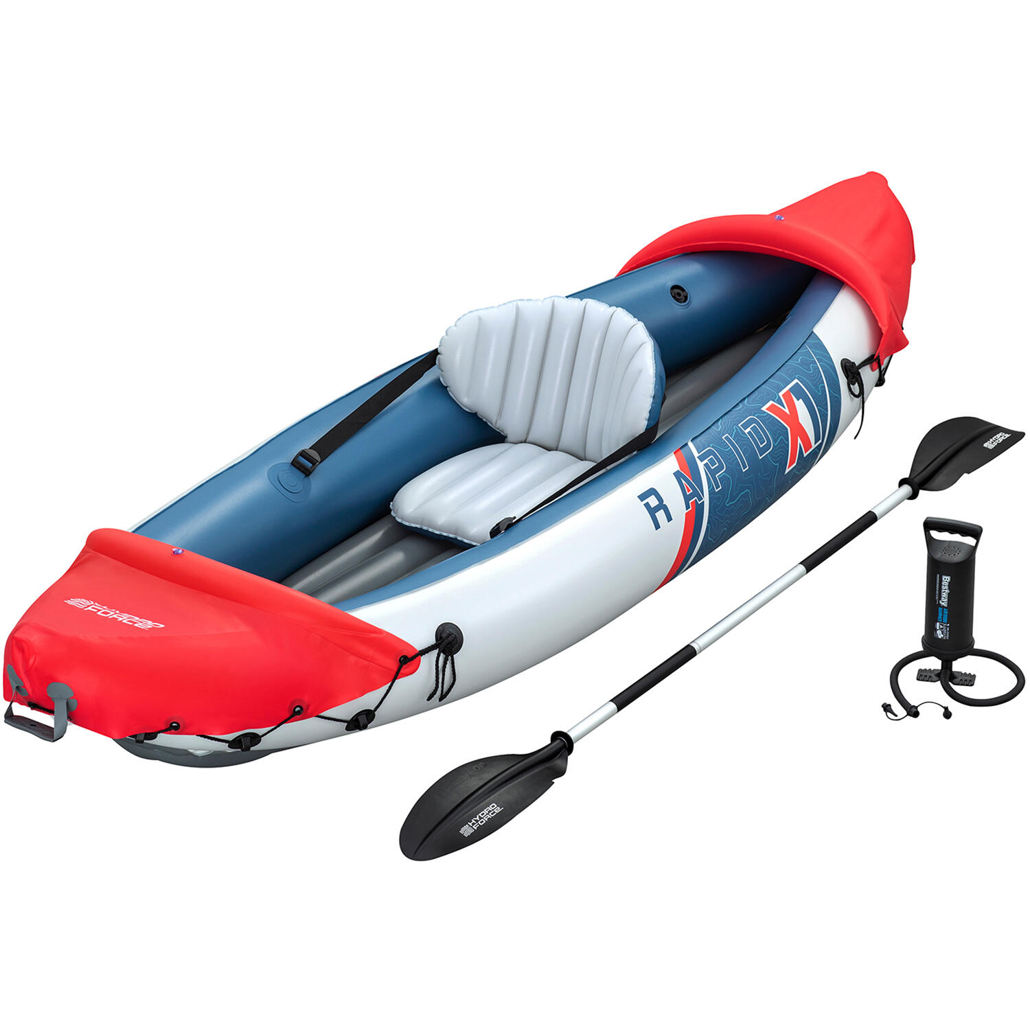 Bestway - Hydro-force Rapid X1 Inflatable Kayak, Inflatable 1 Person Kayak Complete Set - Kayak - Bleu|multicolore|rouge - No Size - Decathlon