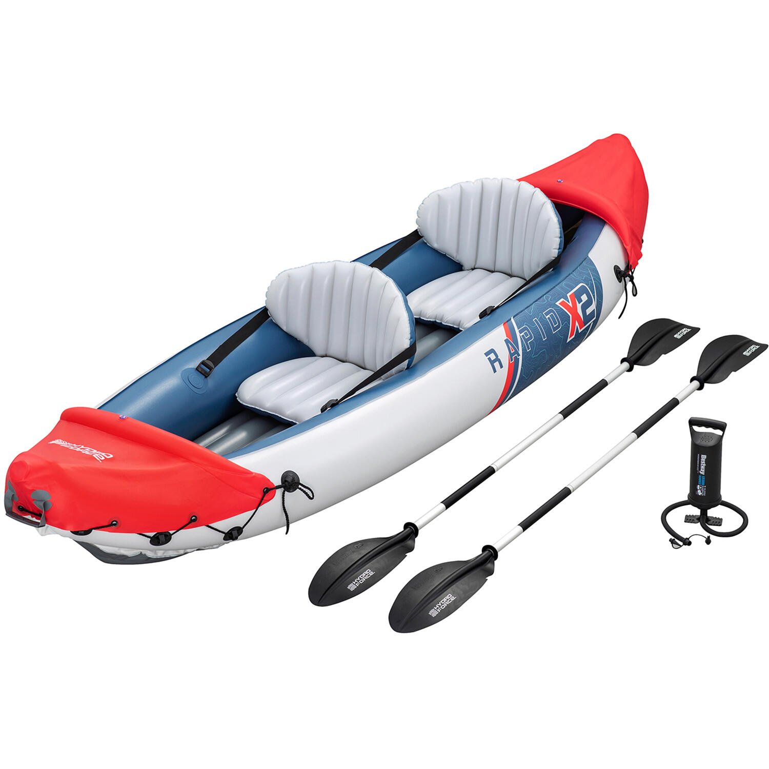 Bestway - Bestway Kayak Gonflable 2 Places Rapid X2 321 Cm - Kayak - Bleu|gris|rouge - No Size - Decathlon