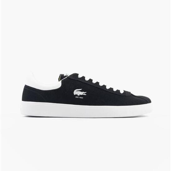Scarpe Sportive Pelle ScamosciataUomo Lacoste Baseshot Nero Bianco