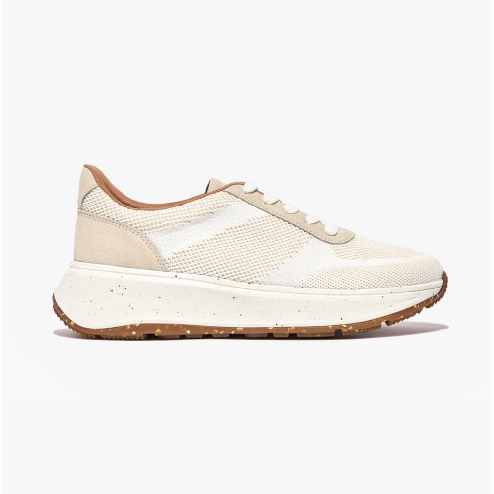 FIT FLOP F-mode E01 Knit Flatform Womens Sports Low Top Lace Up Trainers