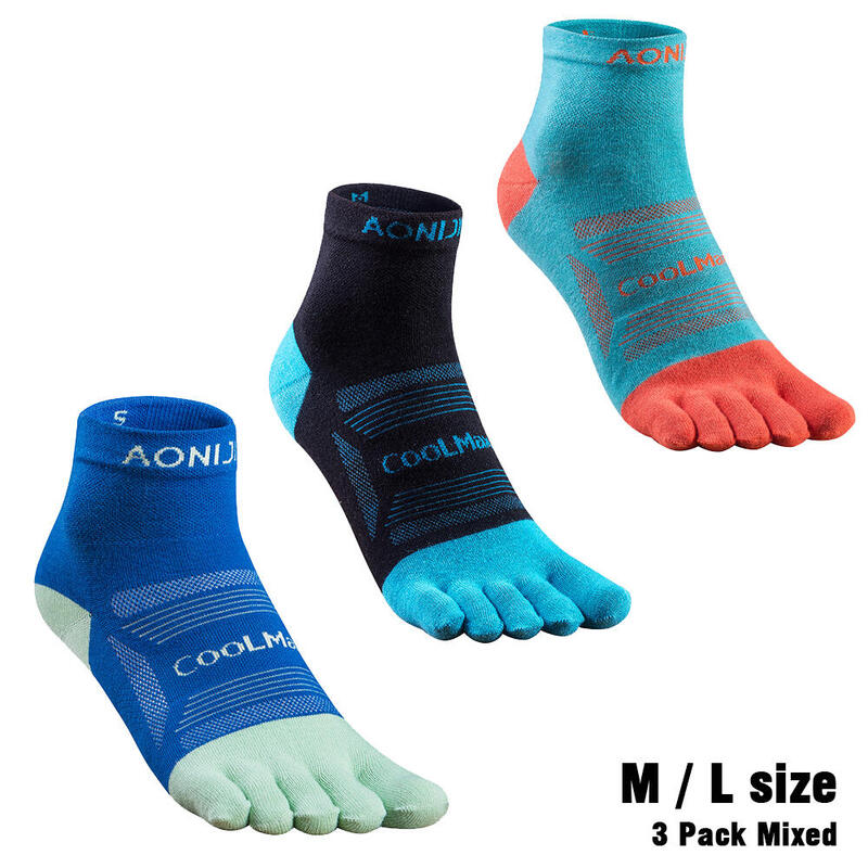 E4802 Sports Toe Socks - Mid Top For Outdoor Sport (3 pairs set / Mixed color)