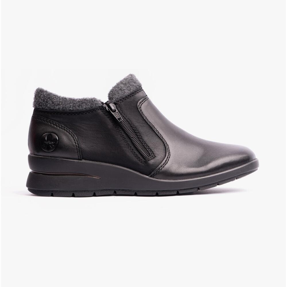 L4854-00 Womens Ankle Zip Leather Boots 1/1