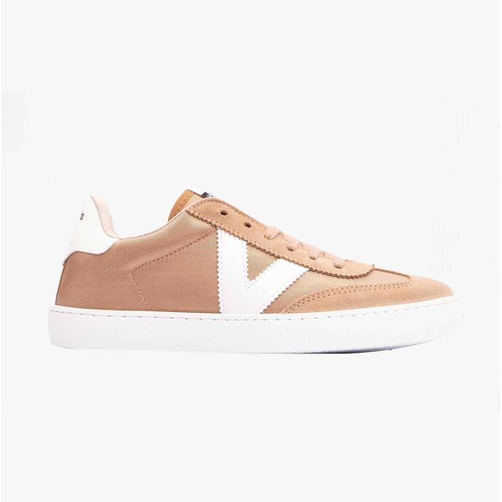VICTORIA Berlin Split Leather & Nylon Womens Sports Low Top Lace Up Trainers