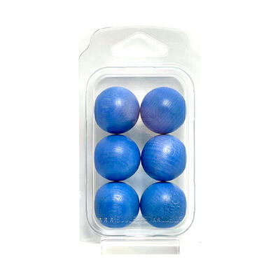 Zielkugeln Boule Pétanque 6 Stück - Buche - Farbe Pastellblau - im Blister