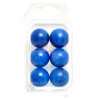Zielkugeln Boule Pétanque 6 Stück - Buche - Farbe Marineblau - im Blister