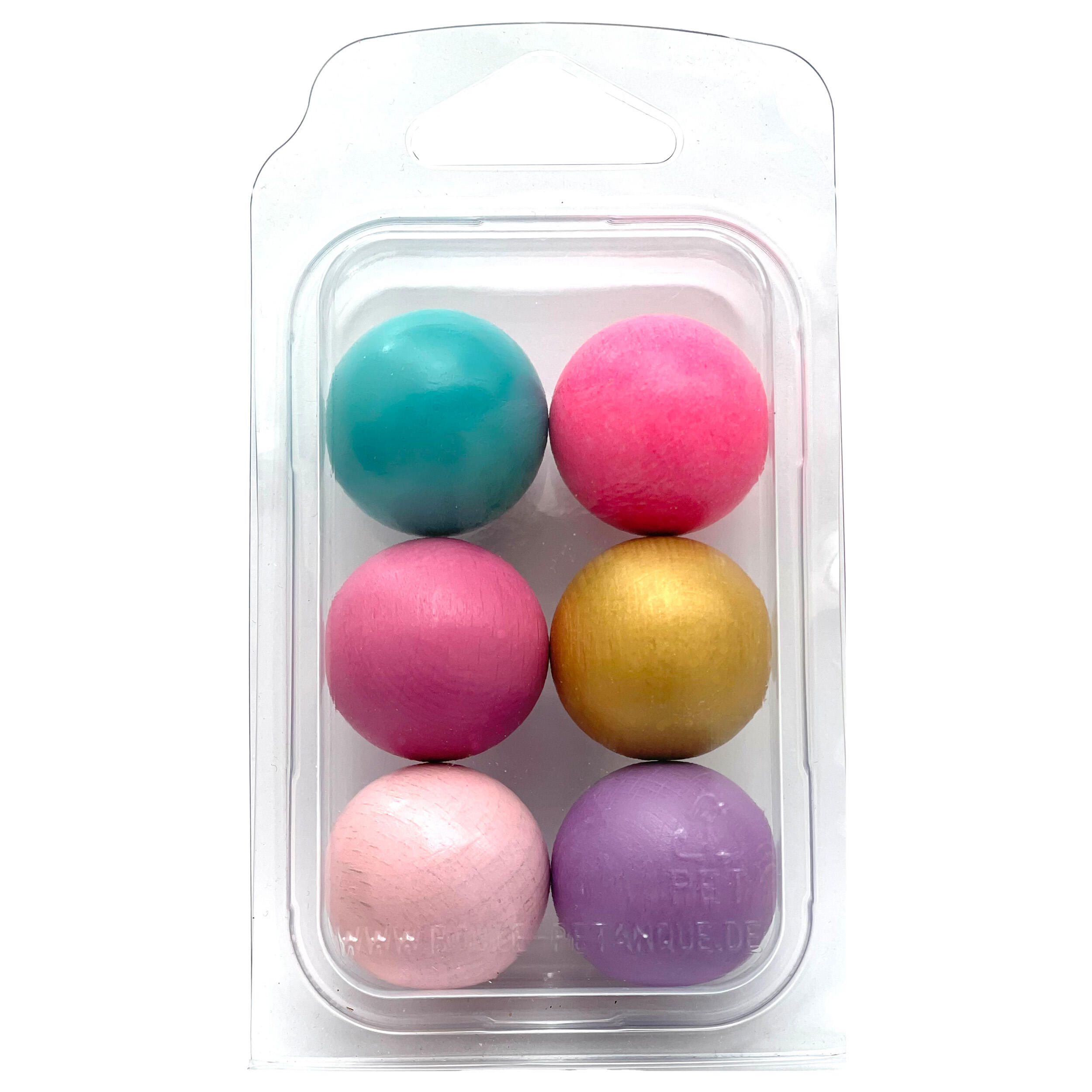 Boulemaus - Jeu De Boules–fm-8 - 6 Cochonnets De Couleurs 6 Différentes – 30mm-bois De Hêtre - Cercle De Pétanque - Jaune|rose - No Size - Decathlon