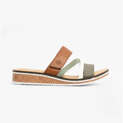 Rieker Damen Pantoletten Slipper V3652-91 Grün