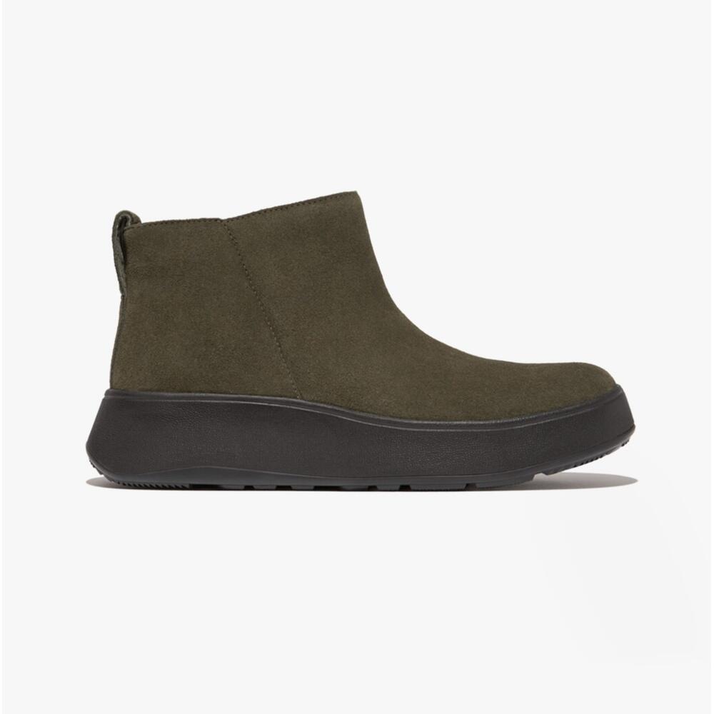 F-mode Suede Flatform Womens Ankle Zip Ankle Boots