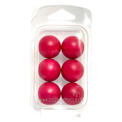 Zielkugeln Boule Pétanque 6 Stück - Buche - Farbe Himbeerrot - im Blister