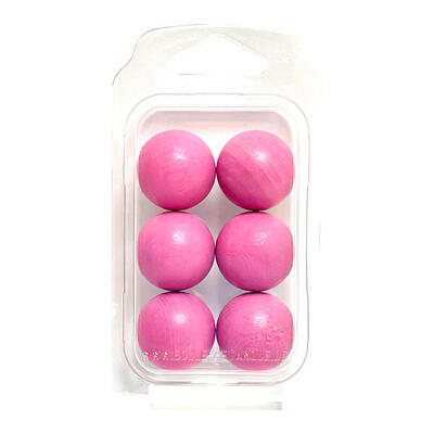 Zielkugeln Boule Pétanque 6 Stück - Buche - Farbe Pink - im Blister