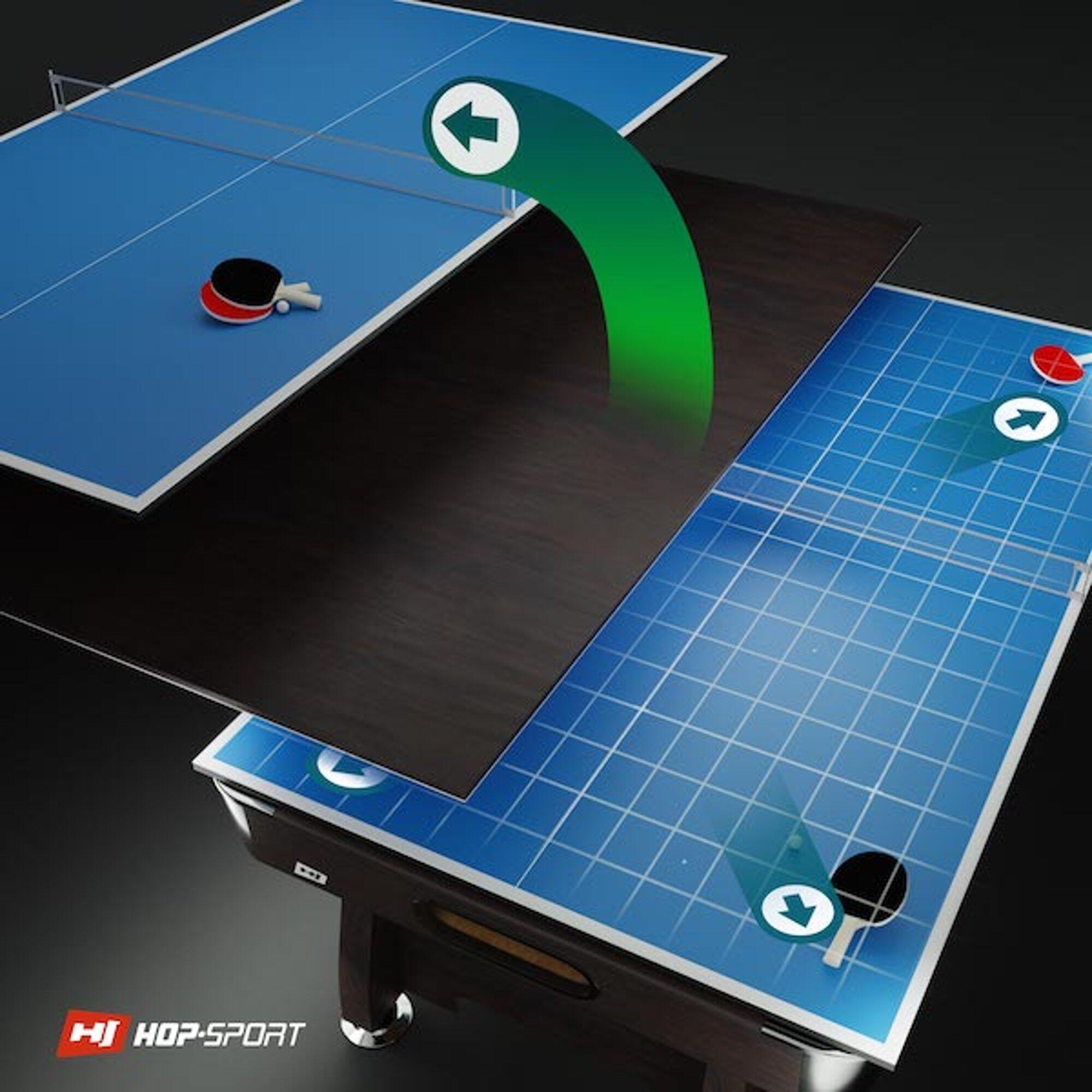 Stół bilardowy spływowy Vip Extra 8FT z nakładką ping-pong blat 6/7
