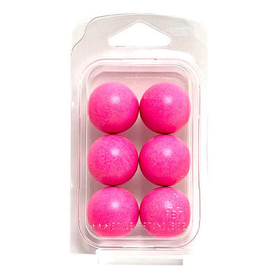 Zielkugeln Boule Pétanque 6 Stück - Buche - Farbe Neonmagenta - im Blister