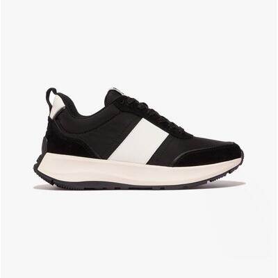 Fitflop fitflop f-mode flow sneaker - nylon & suede mix zwart 37