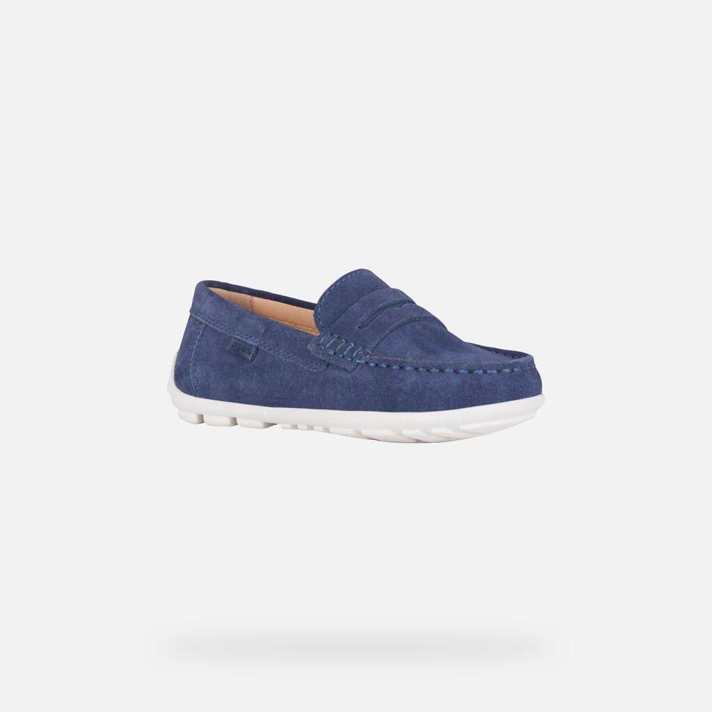 Mocassins Garçon J NEW FAST BOY Bleu Marine/Blanc 4/7
