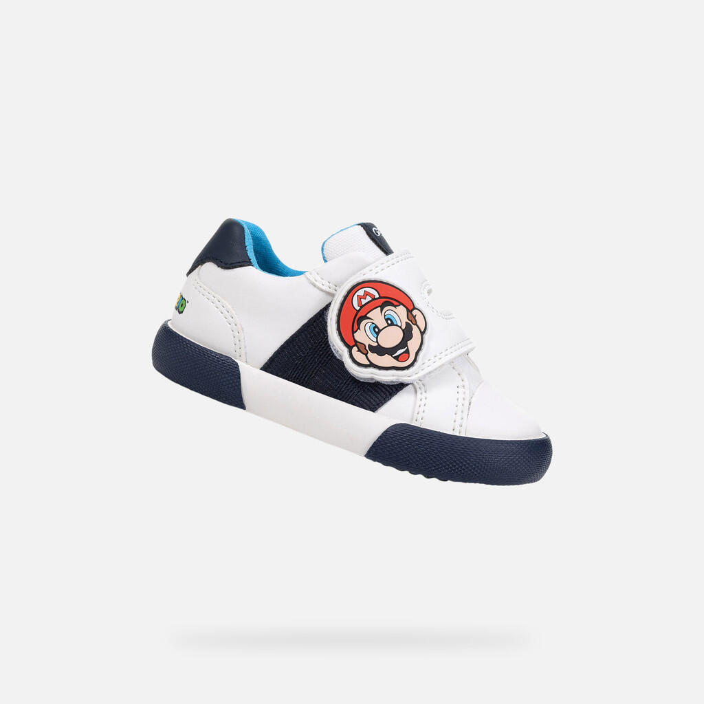 Geox - Baskets Bébé Garçon B Gisli Boy Blanc/bleu Marine - Chaussures De Sport - Blanc|bleu - 24 - Decathlon