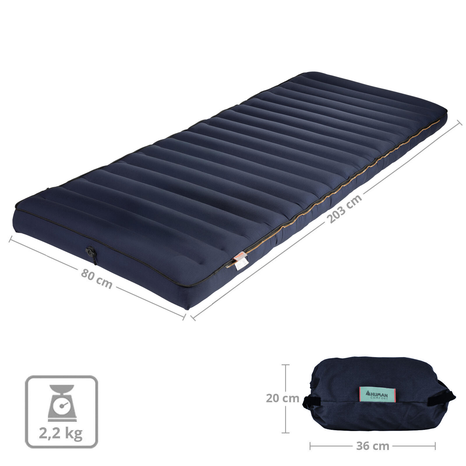Letto ad aria da Campeggio Chatou materasso ospiti cotone 2/7