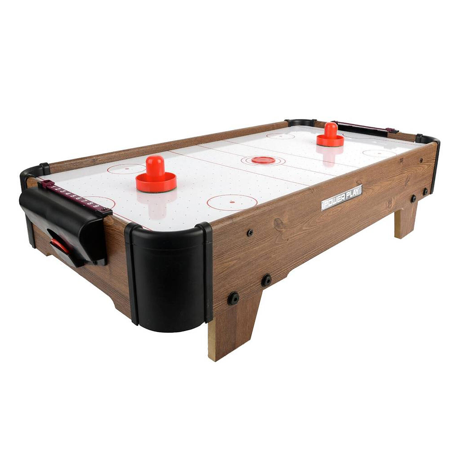 POWERPLAY Powerplay, Air Hockey Table Game, Portable Table Toys Game, Brown