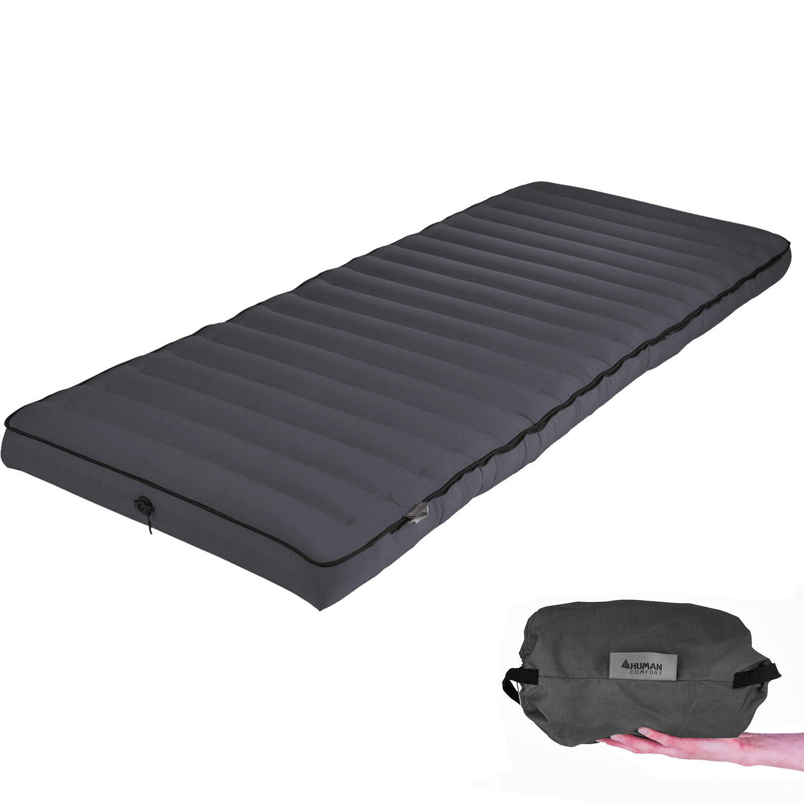 Human Comfort - Camping Lit Gonflable Chatou Matelas Invité Coton - Matelas - Gris - Taille Unique - Decathlon