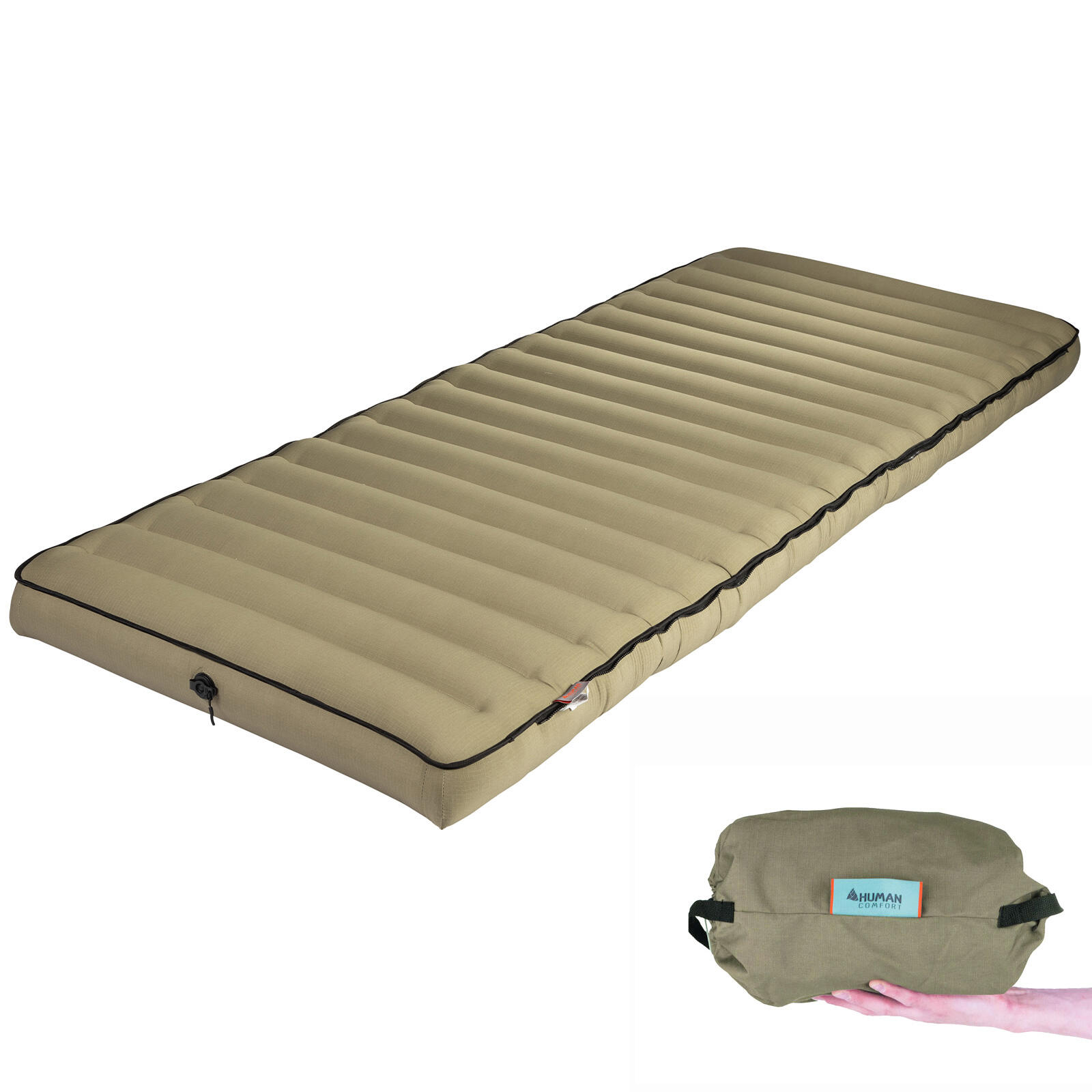 Human Comfort - Camping Lit Gonflable Chatou Matelas Invité Coton - Matelas - Vert - Taille Unique - Decathlon