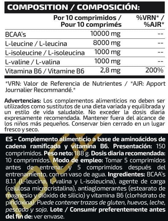 BCAAs 8:1:1 Pro - 150 Tabletas IO.Genix 5/5