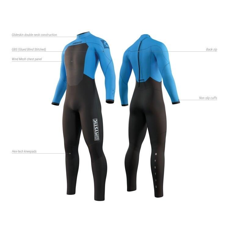 MYSTIC Star Wetsuit 4/3mm Backzipip Blauw 5/5