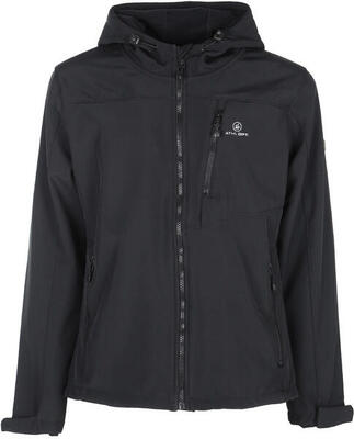 Heren softshell jas athl. dpt hermes zwart. waterafstotend