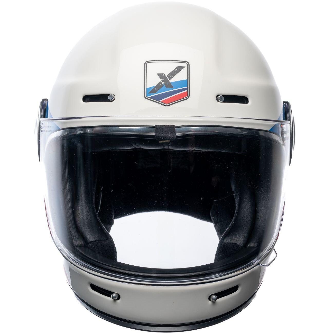 Motoblouz - Tannen Kero Adulte Blanc/bleu/rouge Dexter - Casque - Blanc|rouge - S - Decathlon