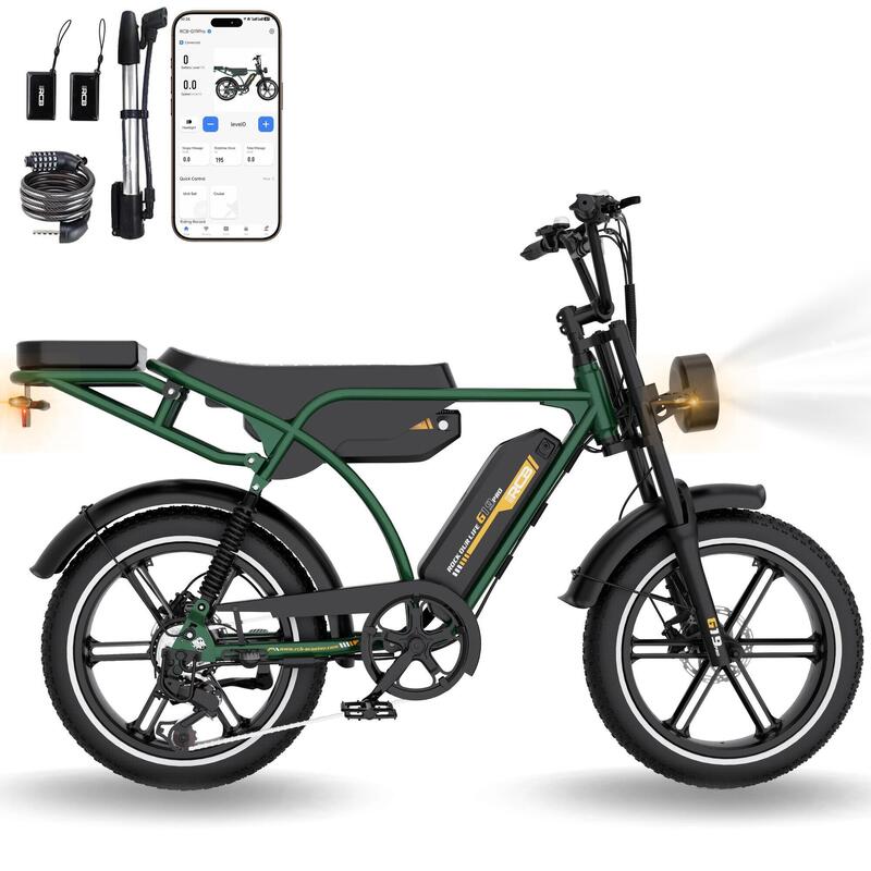 Vélo électrique G19 PRO, APP/NFC, 2x15.6Ah (90-120km), 20×4.0" suspendu