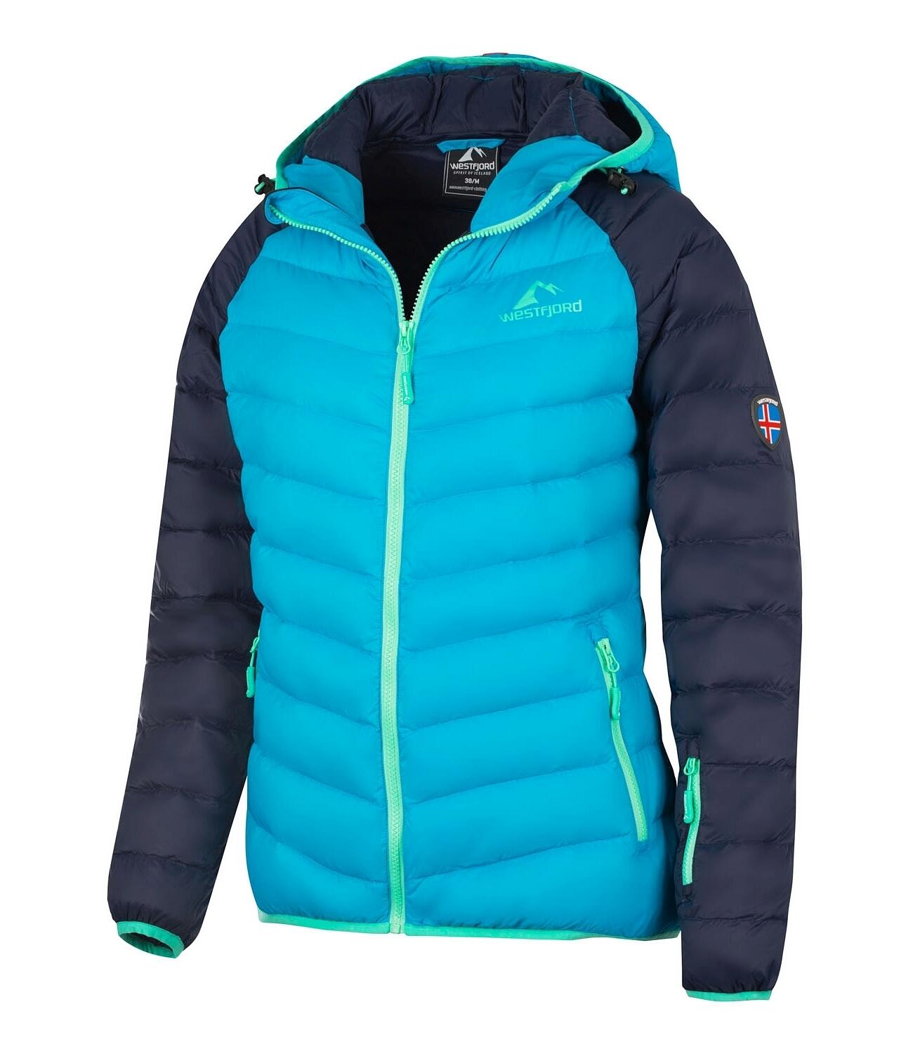 Damen Daunenjacke Snaefell Marineblau/Türkis Decathlon - Main Image