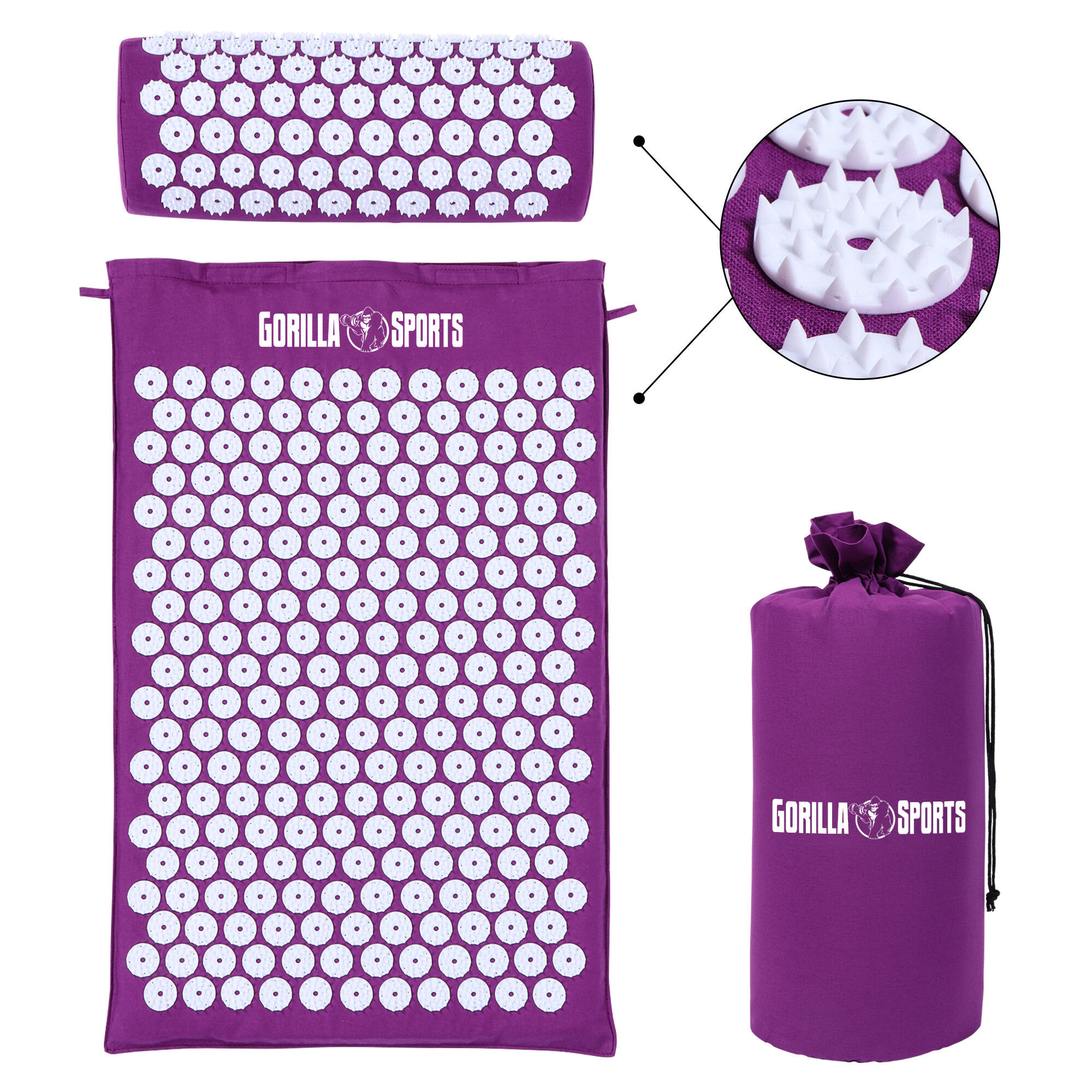 TAPIS ET COUSSIN D'ACUPRESSION AVEC SAC DE TRANSPORT | YOGA | COLORIS AU CHOIX 5/7
