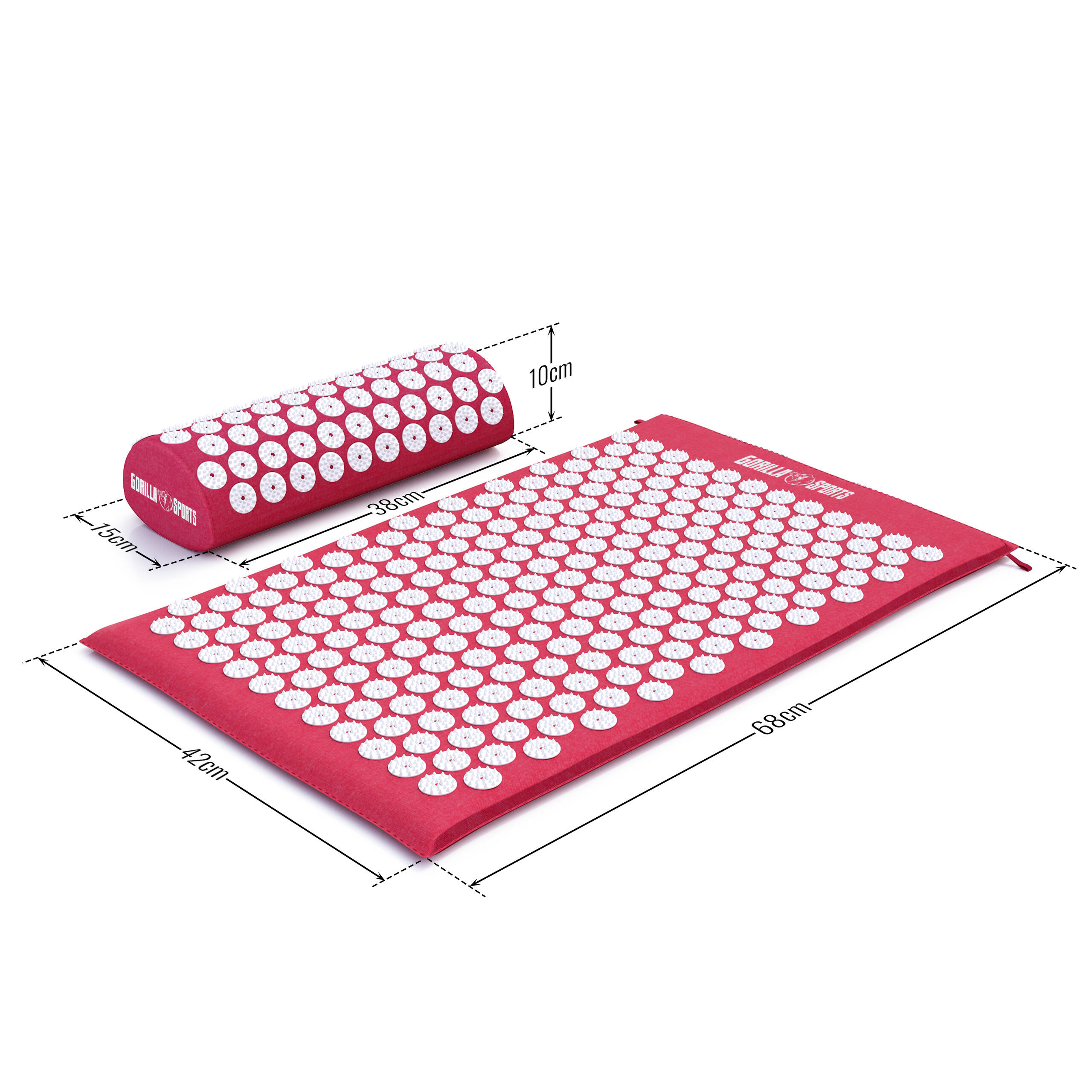 GORILLA SPORTS Acupressure Mat 68x42 cm, Portable, Cotton 4/7