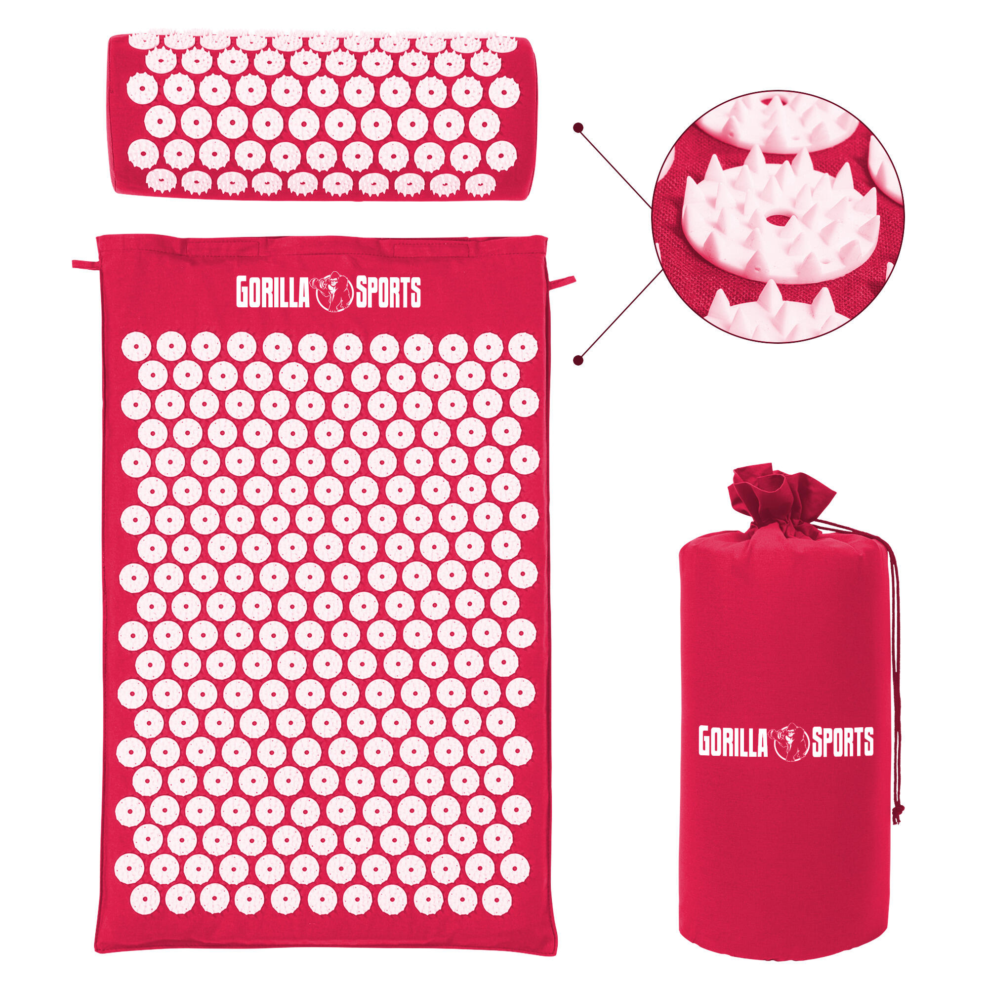 GORILLA SPORTS Acupressure Mat 68x42 cm, Portable, Cotton 5/7
