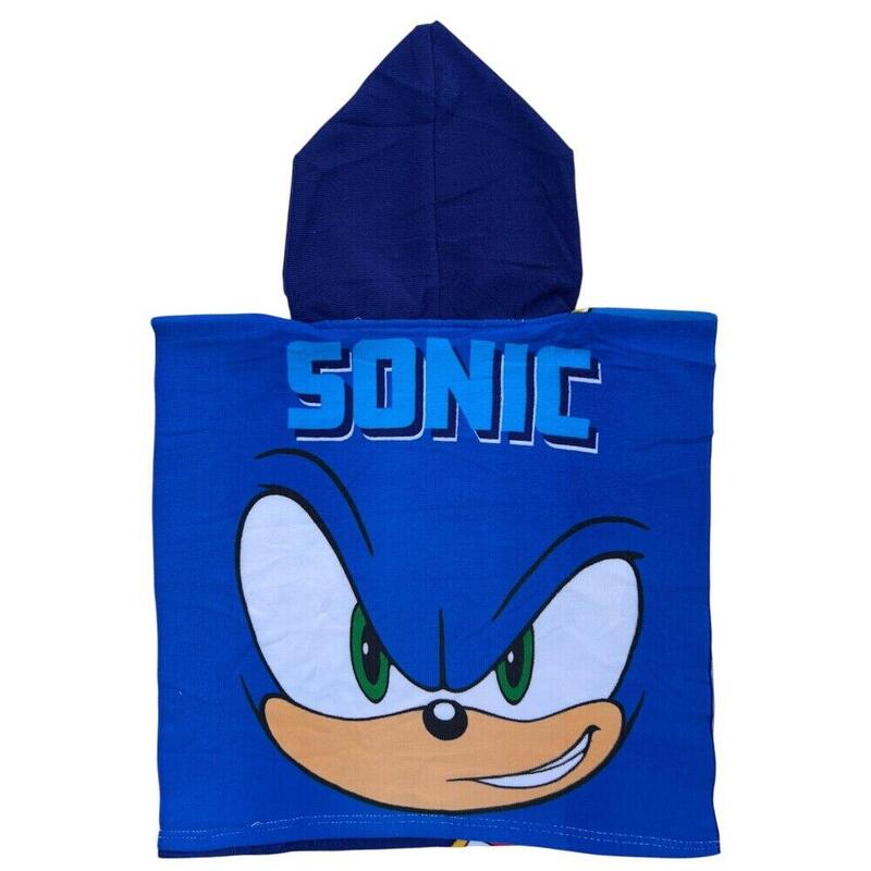 Prosop de baie pentru copii, tip poncho, albastru, 50x100 cm, So fun, Sonic